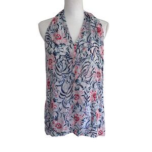 Cabi Floral Halter Blouse Women’s M Sleeveless Top Double Layer